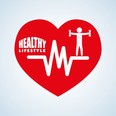 Sağlıklı yaşam tarzı tasarım. Welness simgesi. İzole illüstrasyon, vektör grafiği