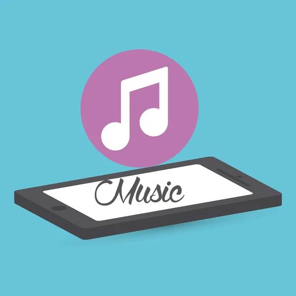 Design musical. icône smartphone. Fond blanc, vecteur — Image vectorielle