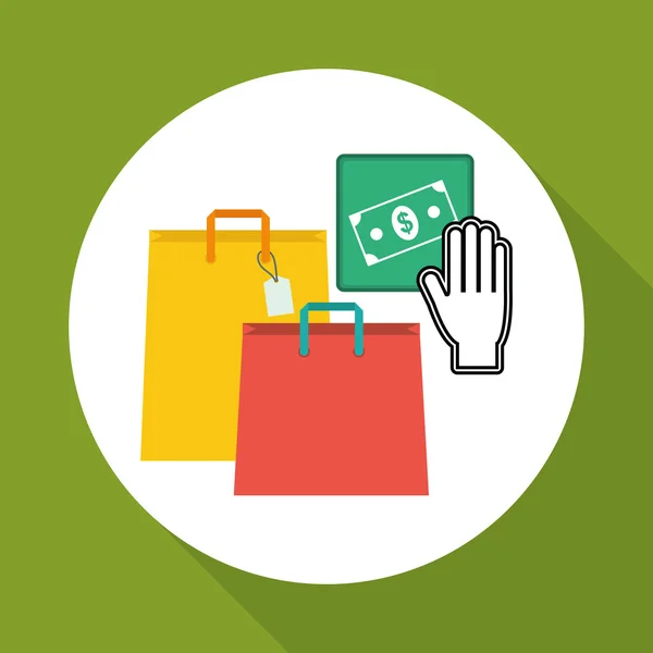 Diseño de compras. Icono de marketing. Ilustración aislada, vector — Vector de stock