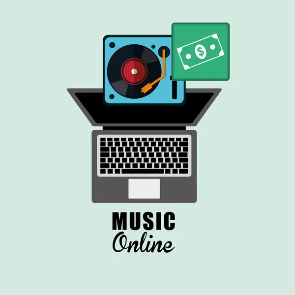 Design musical. Ícone online. Ilustração isolada, gráfico vetorial — Vetor de Stock