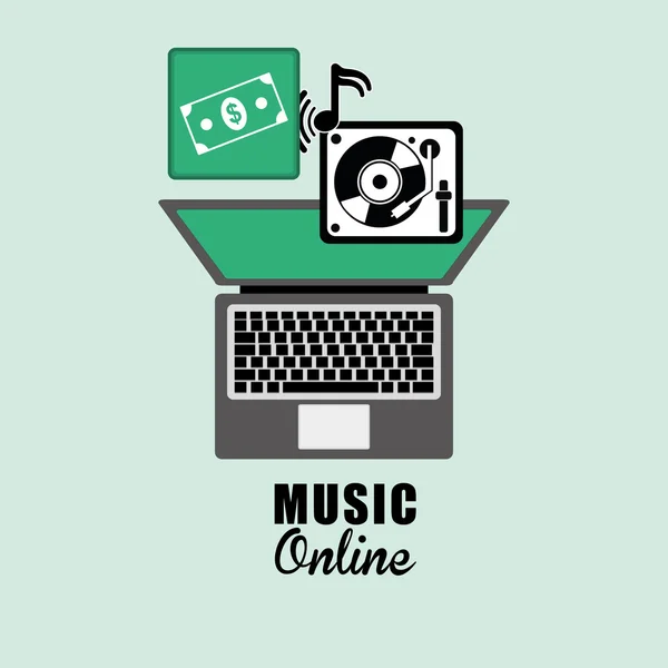 Musikdesign. Online-Symbol. isolierte Abbildung, Vektorgrafik — Stockvektor