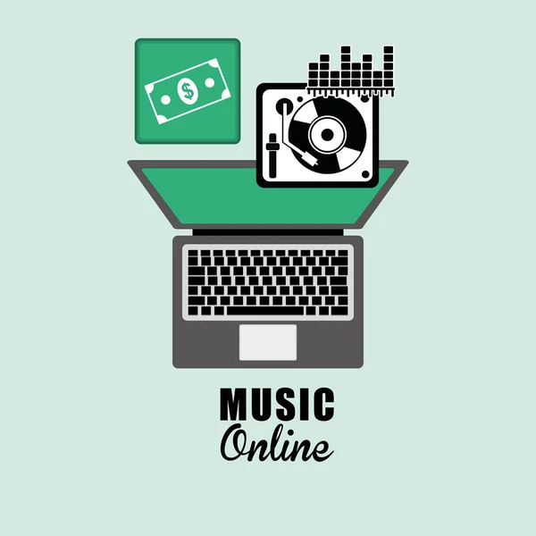 Design musical. Ícone online. Ilustração isolada, gráfico vetorial — Vetor de Stock