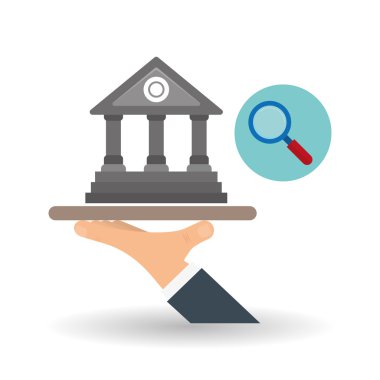 Eğitim tasarım. Üniversite simgesi. Derma ve izole illüstrasyon, yandan bina Üniversitesi