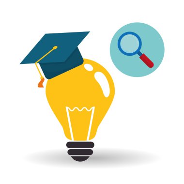 Eğitim tasarım. Üniversite simgesi. Derma ve izole illüstrasyon