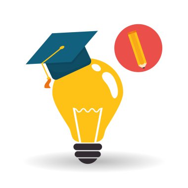 Eğitim tasarım. Üniversite simgesi. Derma ve izole illüstrasyon