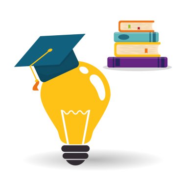 Eğitim tasarım. Üniversite simgesi. Derma ve izole illüstrasyon