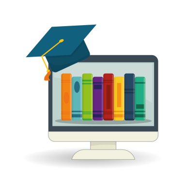 Eğitim tasarım. Üniversite simgesi. Derma ve izole illüstrasyon