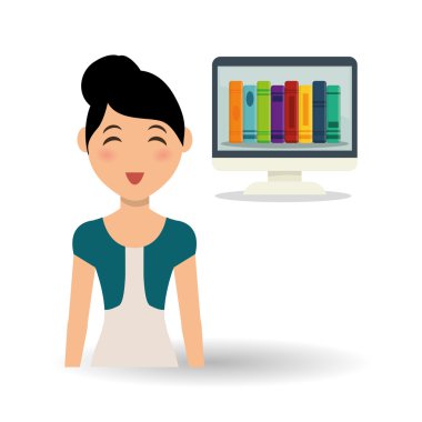 Eğitim tasarım. Üniversite simgesi. Derma ve izole illüstrasyon, insanlar avatar