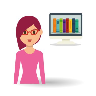 Eğitim tasarım. Üniversite simgesi. Derma ve izole illüstrasyon, insanlar avatar