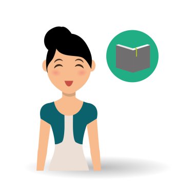 Eğitim tasarım. Üniversite simgesi. Derma ve izole illüstrasyon, insanlar avatar