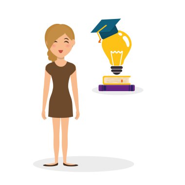 Eğitim tasarım. Üniversite simgesi. Derma ve izole illust