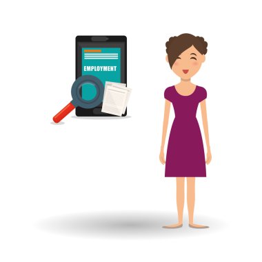 İstihdam tasarım. İnsan kaynakları simgesi. İzole illüstrasyon