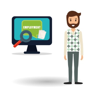 İstihdam tasarım. İnsan kaynakları simgesi. İzole illüstrasyon