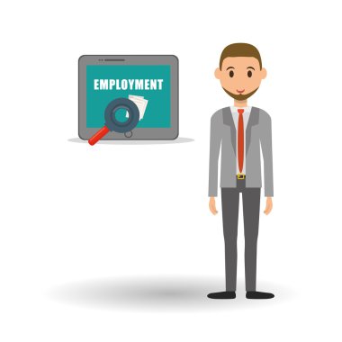 İstihdam tasarım. İnsan kaynakları simgesi. İzole illüstrasyon