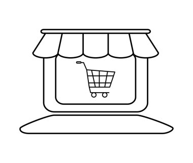 Online alışveriş simgesi, vektör