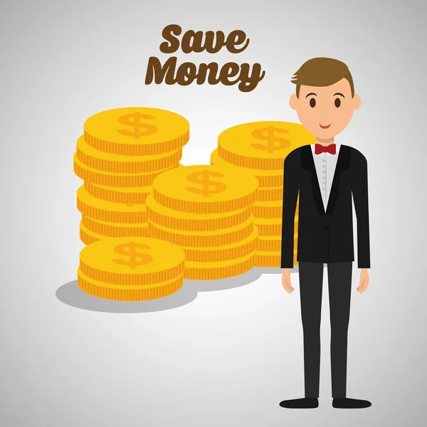 Save Money design. Financial item. Colorfull illustration, vecto — Stock Vector