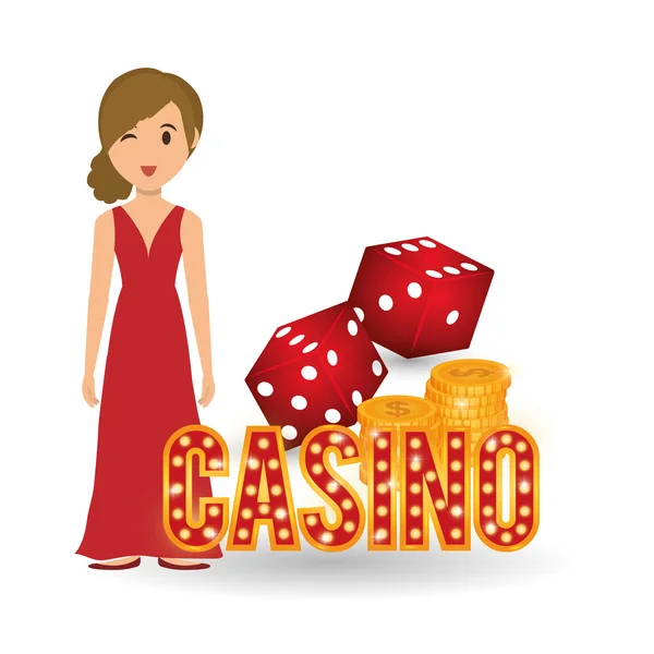 Casino design. Person and Game icon. Isolated illustration — Stock Vector