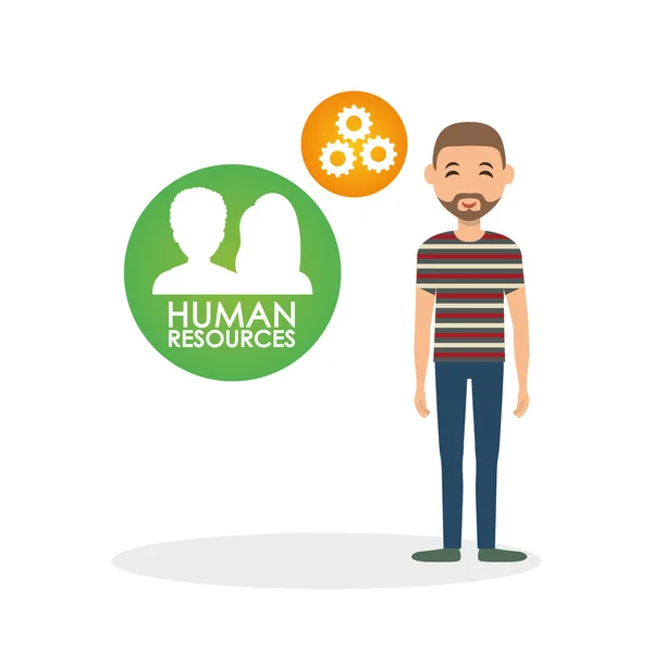 Diseño de recursos humanos. Icono de persona. Ilustración aislada — Vector de stock