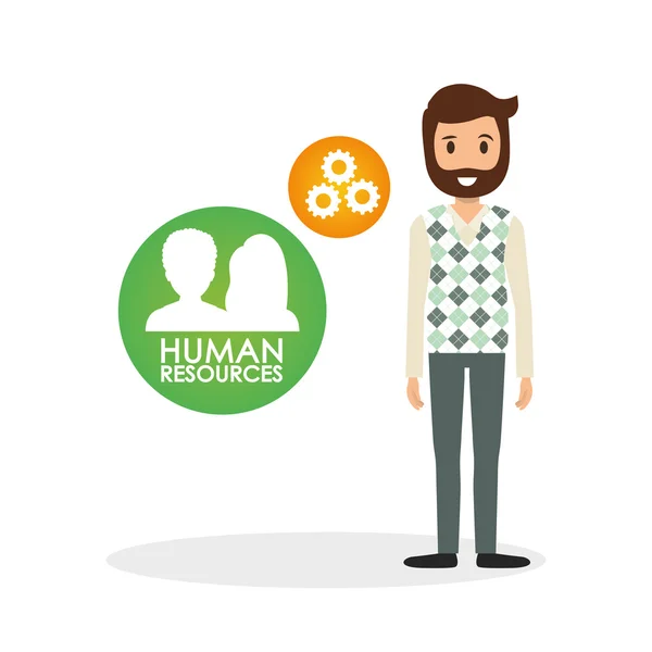 Diseño de recursos humanos. Icono de persona. Ilustración aislada — Vector de stock
