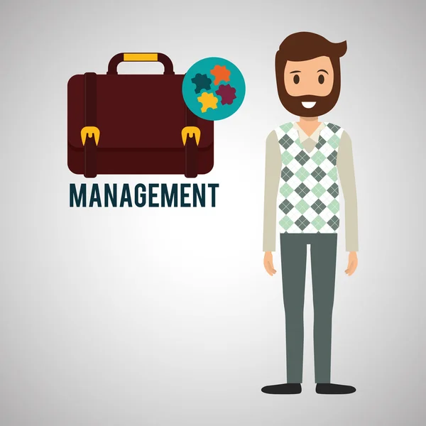 Managementdesign. Persönlichkeitssymbol. Vereinzelte Illustration — Stockvektor