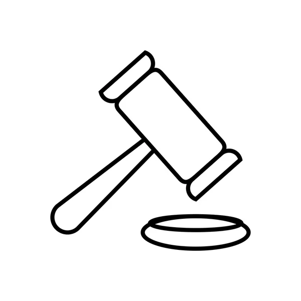 Justitie hamer pictogram, vector — Stockvector