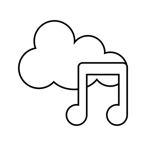 Concept de musique cloud, vecteur — Image vectorielle