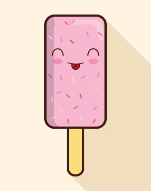 Dondurma tasarım. Çizgi film simgesi. tatlı illüstrasyon,