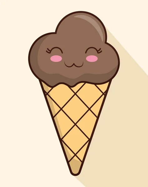 Дизайн мороженого. Икона карикатуры. Десертная иллюстрация , — стоковый вектор