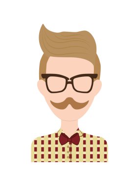 adam avatar simgesi. Hipster tarzı kavramı, vektör grafik