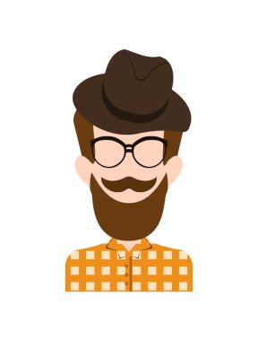 adam avatar simgesi. Hipster tarzı kavramı, vektör grafik