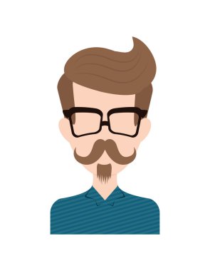 adam avatar simgesi. Hipster tarzı kavramı, vektör grafik