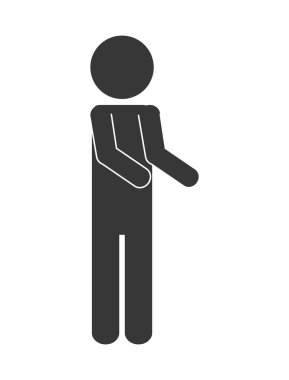 Piktogram konsepti. Kişi simgesi. düz ve izole tasarım