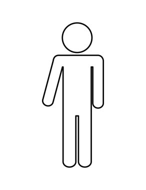 Piktogram konsepti. Kişi simgesi. düz ve izole tasarım