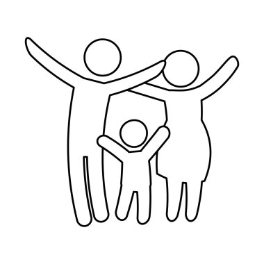 aile kavramı. Pictogram icon.flat ve izole tasarım