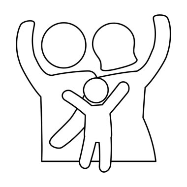 aile kavramı. Pictogram icon.flat ve izole tasarım