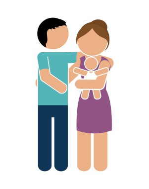 aile kavramı. avatar simgesi. kolotot, düz ve izole tasarım