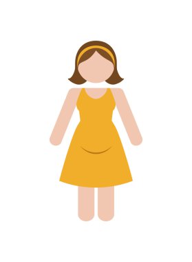 avatar kavramı. kadın simgesi. kolotot, düz ve izole tasarım
