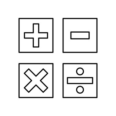 calculator buttons design. math concept. silhouette illustration