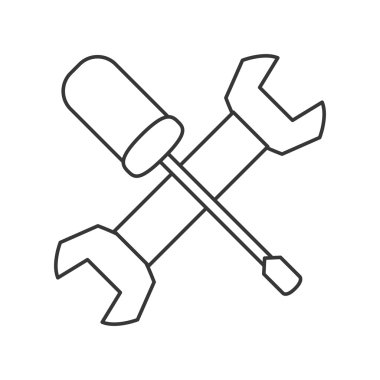 Araçlar tasarımı. izole anahtar ve tornavida simgesi. vektör grap