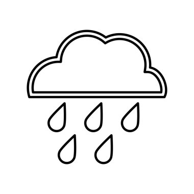 cloud and rain design. isolated weather icon. vector graphic