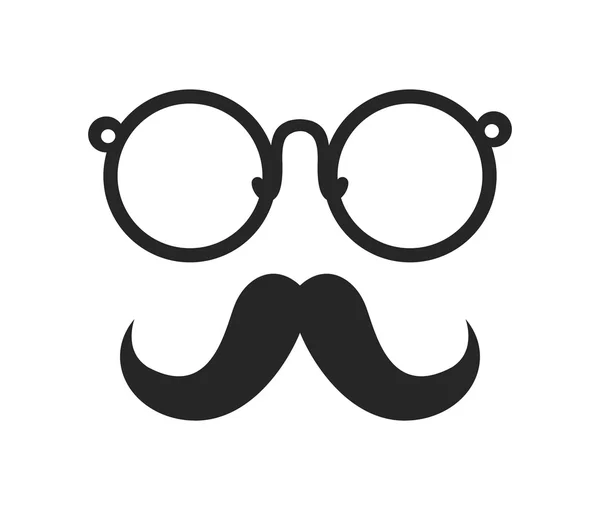 Bigote y gafas icono. Hipster concepto de estilo, grafi vectorial — Archivo Imágenes Vectoriales