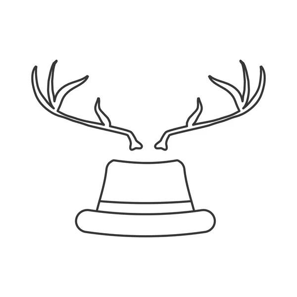 Icono de sombrero y ciervo. Hipster concepto de estilo, gráfico vectorial — Vector de stock