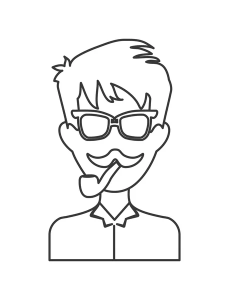 Man avatar  icon. Hipster style concept, vector graphic — Stock Vector