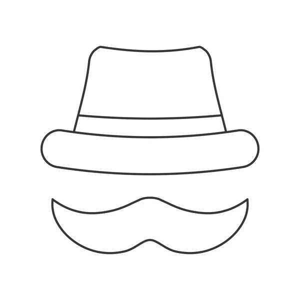 Hat and mustache icon. Hipster style concept, vector graphic — Stock Vector