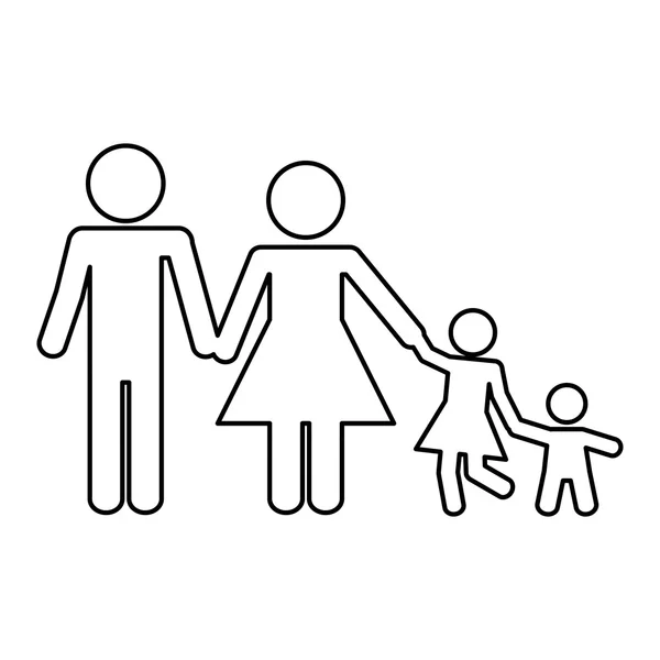 Concetto di famiglia. Pittogramma icon.flat e design isolato — Vettoriale Stock