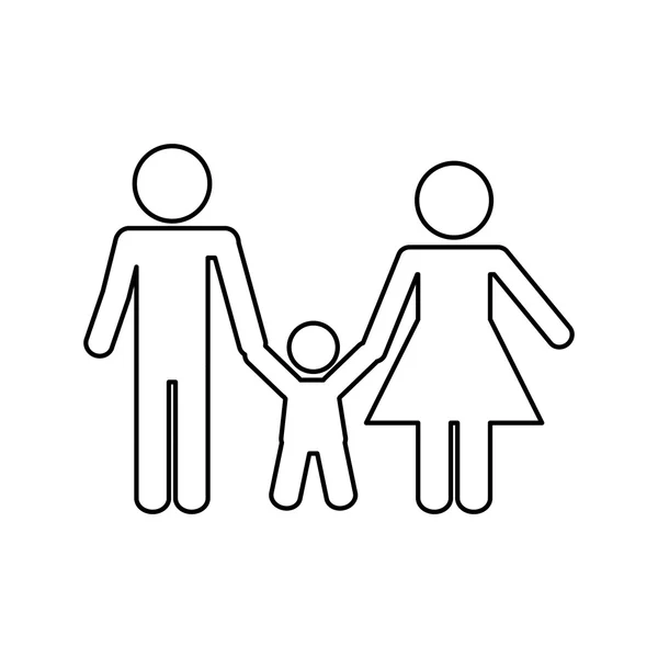 Concetto di famiglia. Pittogramma icon.flat e design isolato — Vettoriale Stock