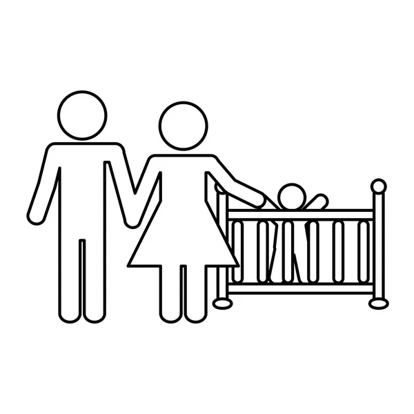 Familieconcept. Pictogram icoon. plat en geïsoleerd ontwerp — Stockvector