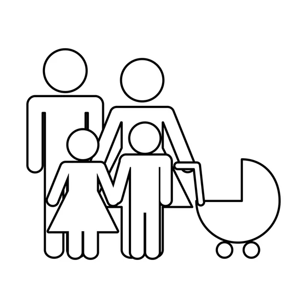 Concept familial. Pictogramme icon.flat et design isolé — Image vectorielle