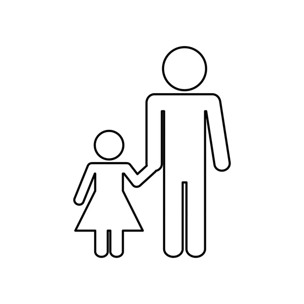 Familieconcept. Pictogram icoon. plat en geïsoleerd ontwerp — Stockvector