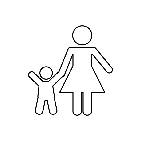 Familieconcept. Pictogram icoon. plat en geïsoleerd ontwerp — Stockvector